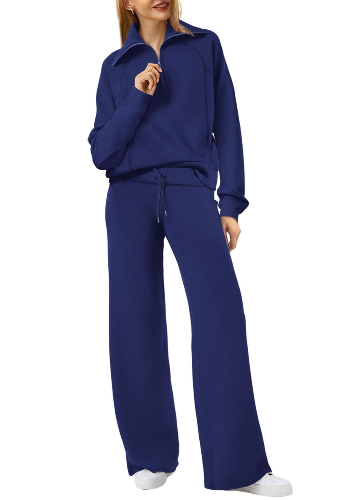 Fudus Damen-Set: Angenehmer Zip-Pullover und Hose mit Kordelzug