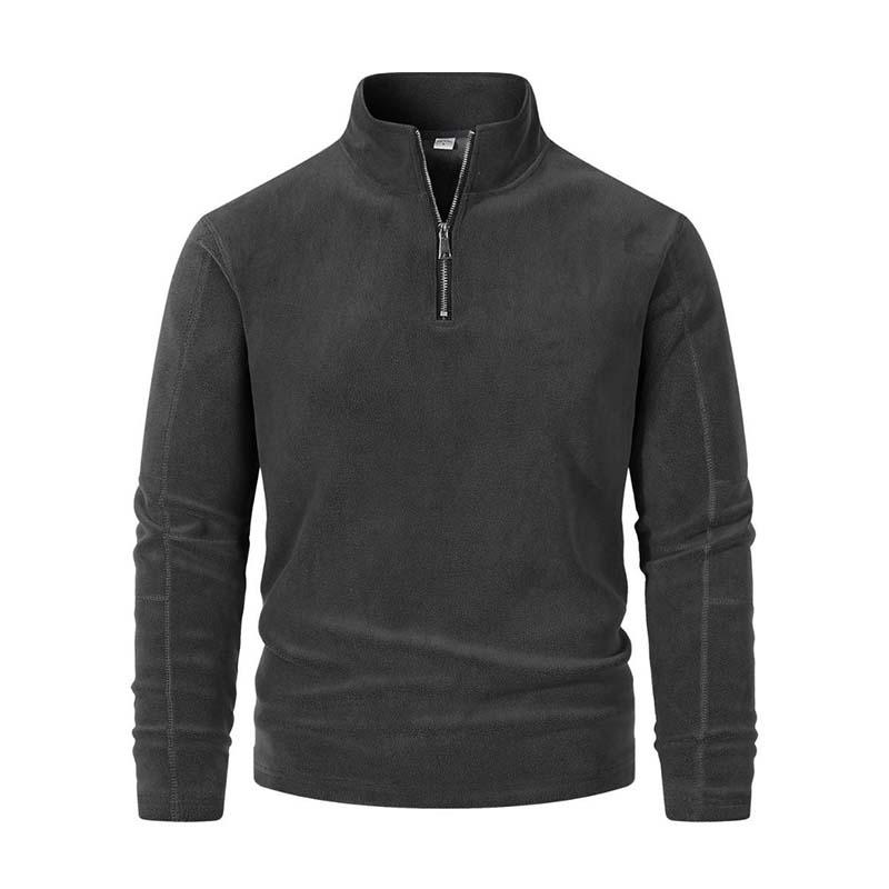ModeGeist | Langärmliger Pullover mit Halblangem Reißverschluss Weicher Fleece Komfort und Stil