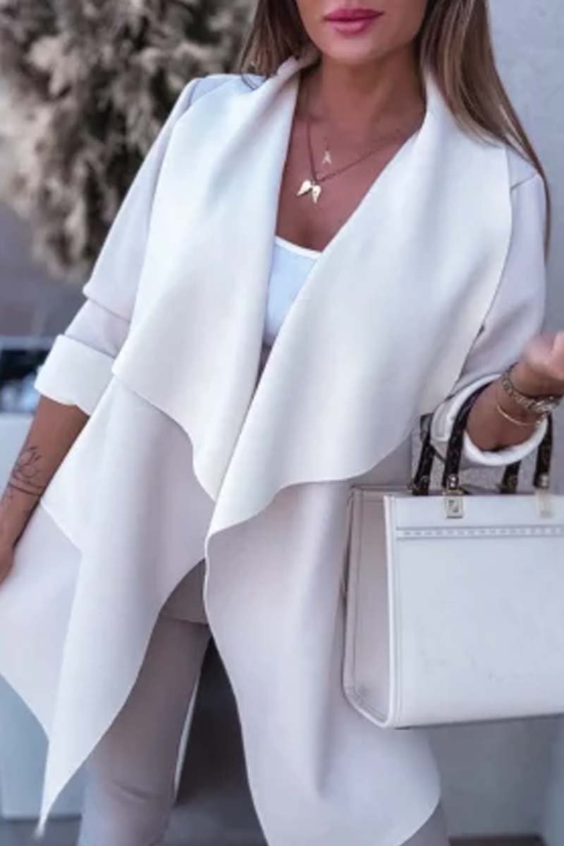 ModeGeist | Offene Strickjacke mit Kontrastkante Elegant und Modern Leichter Komfort