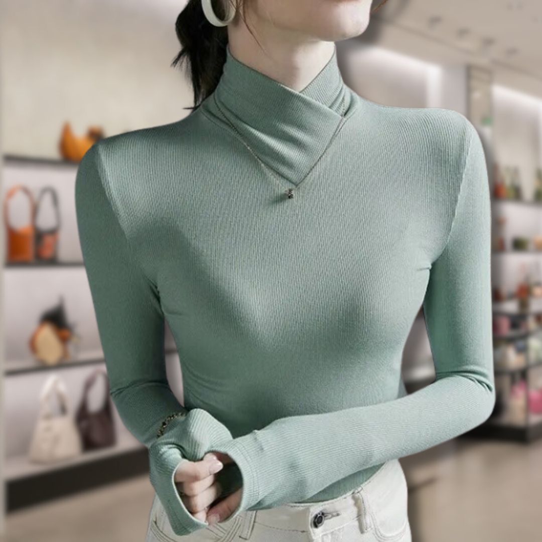 ModeGeist | Damen Rollkragenpullover mit Gewinde