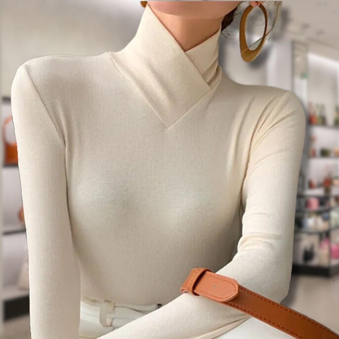 ModeGeist | Damen Rollkragenpullover mit Gewinde