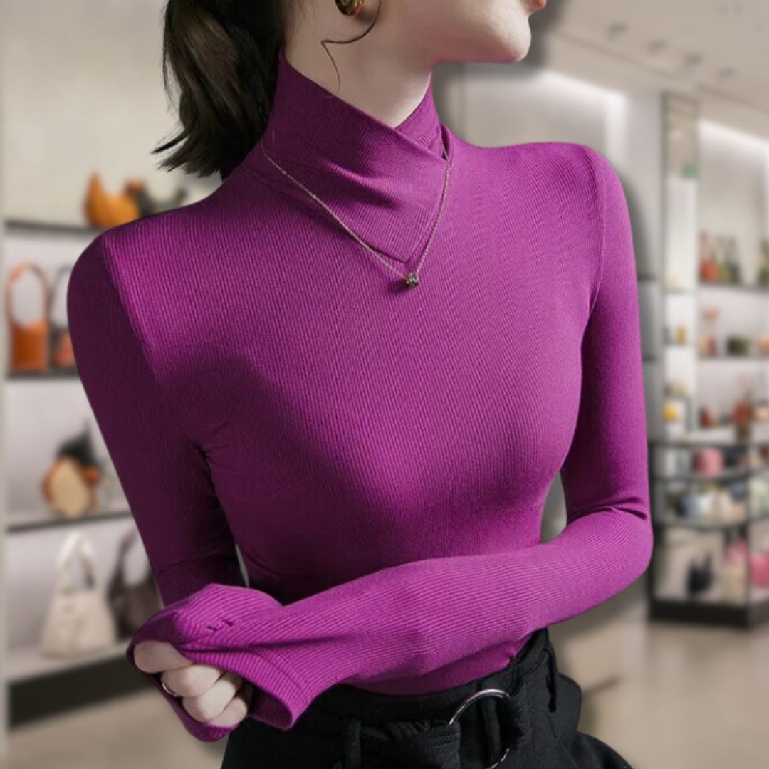 ModeGeist | Damen Rollkragenpullover mit Gewinde