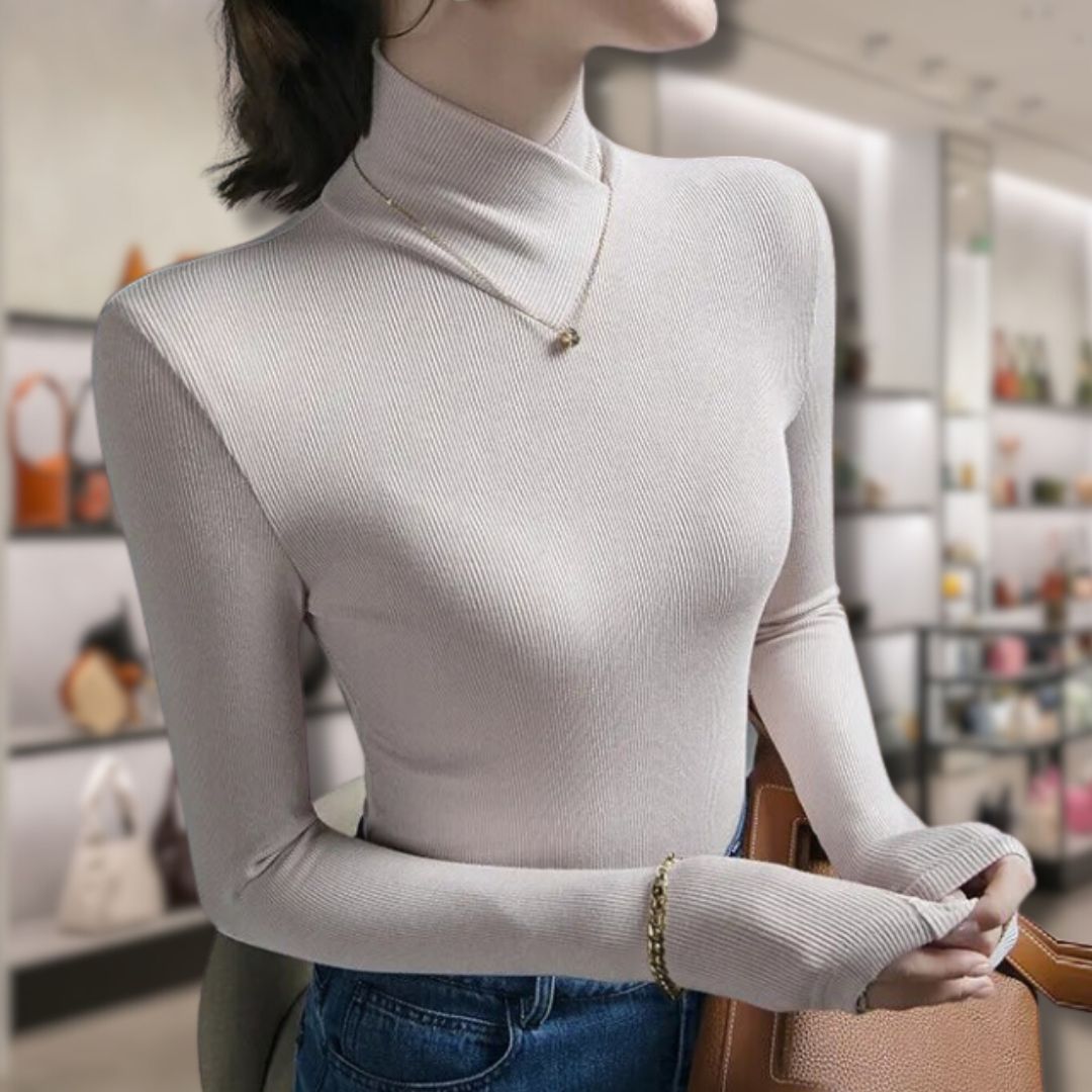 ModeGeist | Damen Rollkragenpullover mit Gewinde