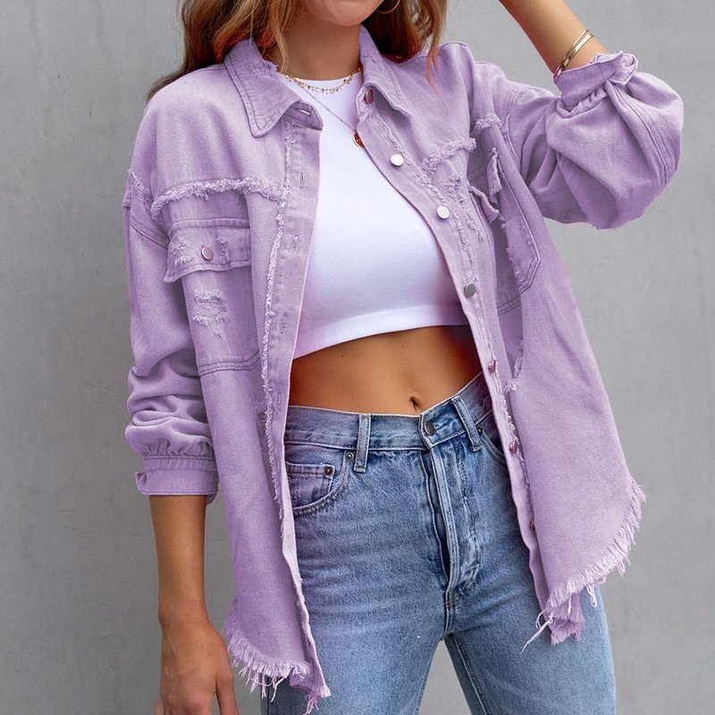 ModeGeist | Lässige Damen Denimjacke mit Langen Ärmeln