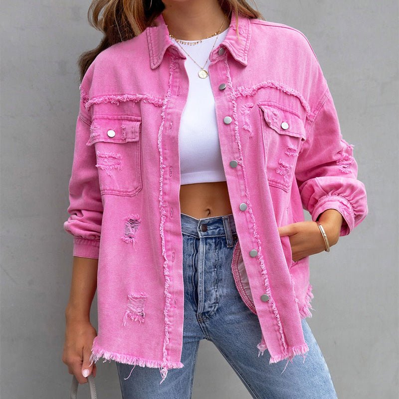 ModeGeist | Lässige Damen Denimjacke mit Langen Ärmeln