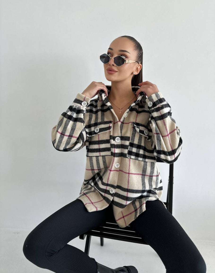 Herbstjacke für Damen von Elisay im Karo-Muster