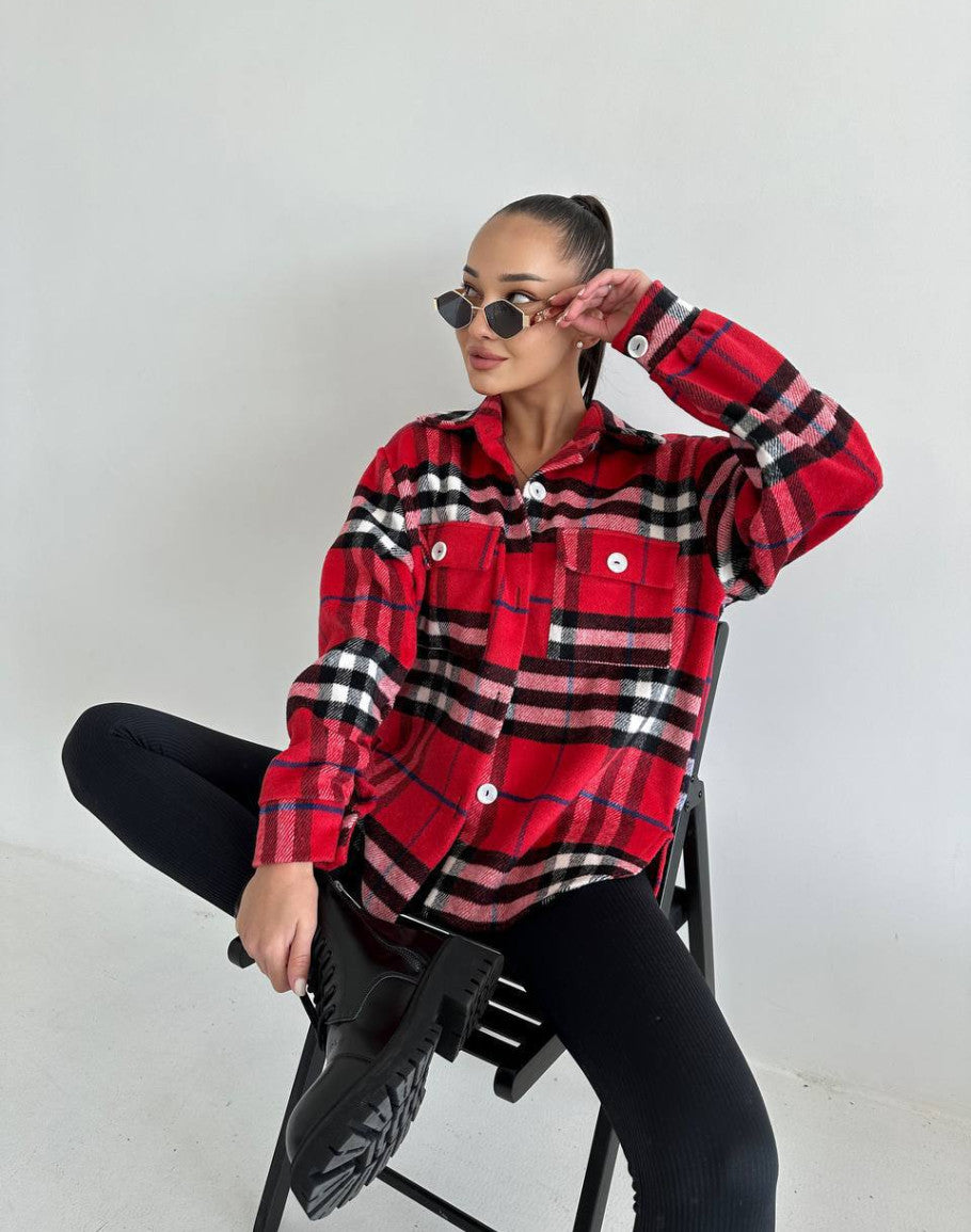 Herbstjacke für Damen von Elisay im Karo-Muster