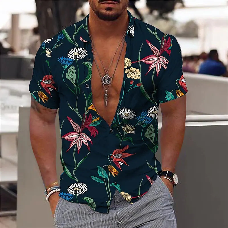 Sommerhemd mit klassischem Blumenmuster von Manuelis