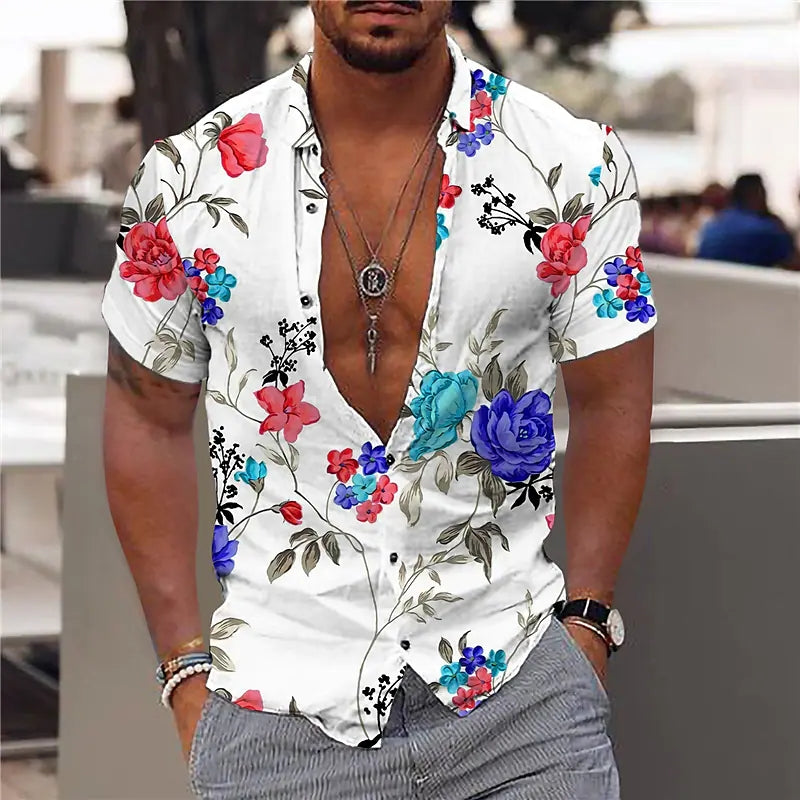 Sommerhemd mit klassischem Blumenmuster von Manuelis