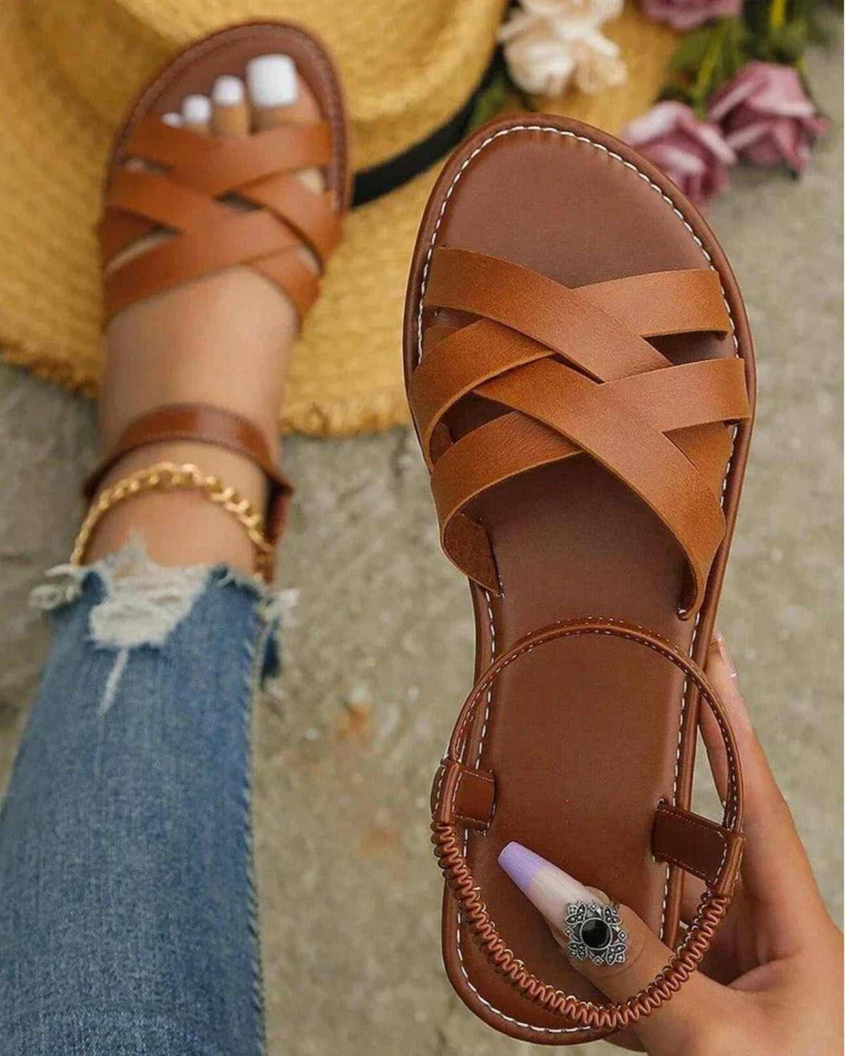 Damen-Strand-Sandalen mit Fußbett - Romina