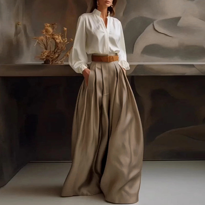 Frauenhose: Weite, unifarbene, bequeme Hose