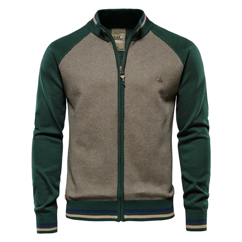 Herren-Zopfmuster-Jacke mit Reißverschluss - Albin