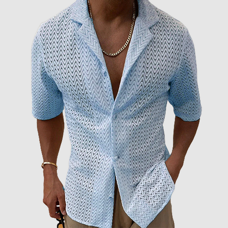 Sommerliches Strickhemd für einen lässigen, modischen Look - Flavius
