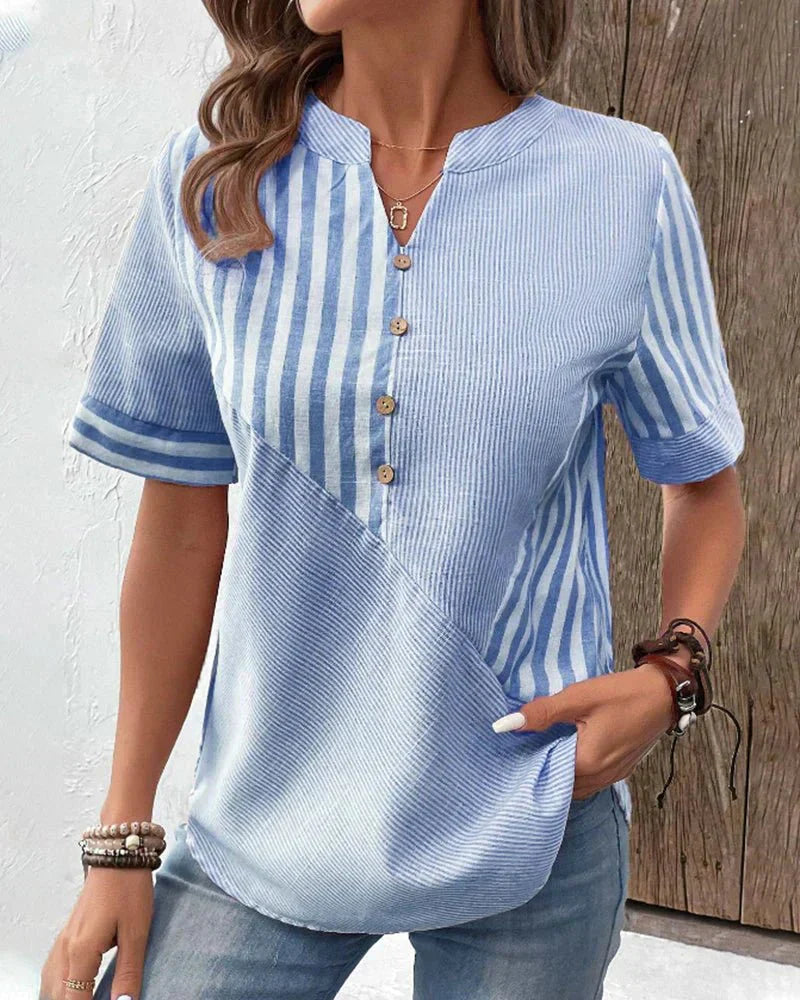 LUANA Bluse: Locker geschnittene Bluse mit Streifen