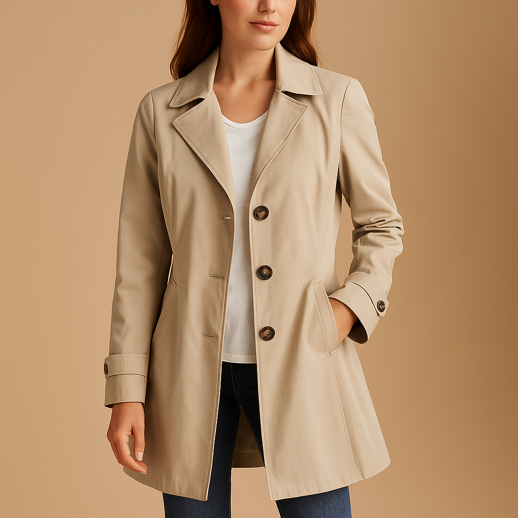 ModeGeist | Stilvoller Damen Trenchcoat mit Knopfverschluss