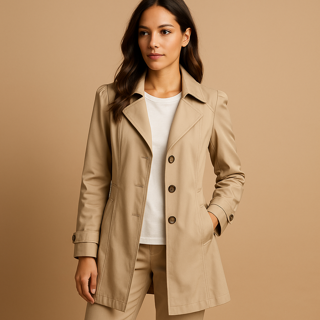ModeGeist | Stilvoller Damen Trenchcoat mit Knopfverschluss
