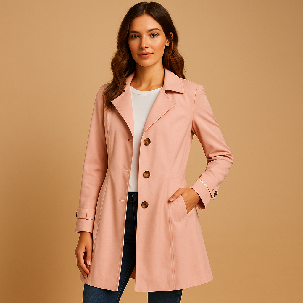 ModeGeist | Stilvoller Damen Trenchcoat mit Knopfverschluss