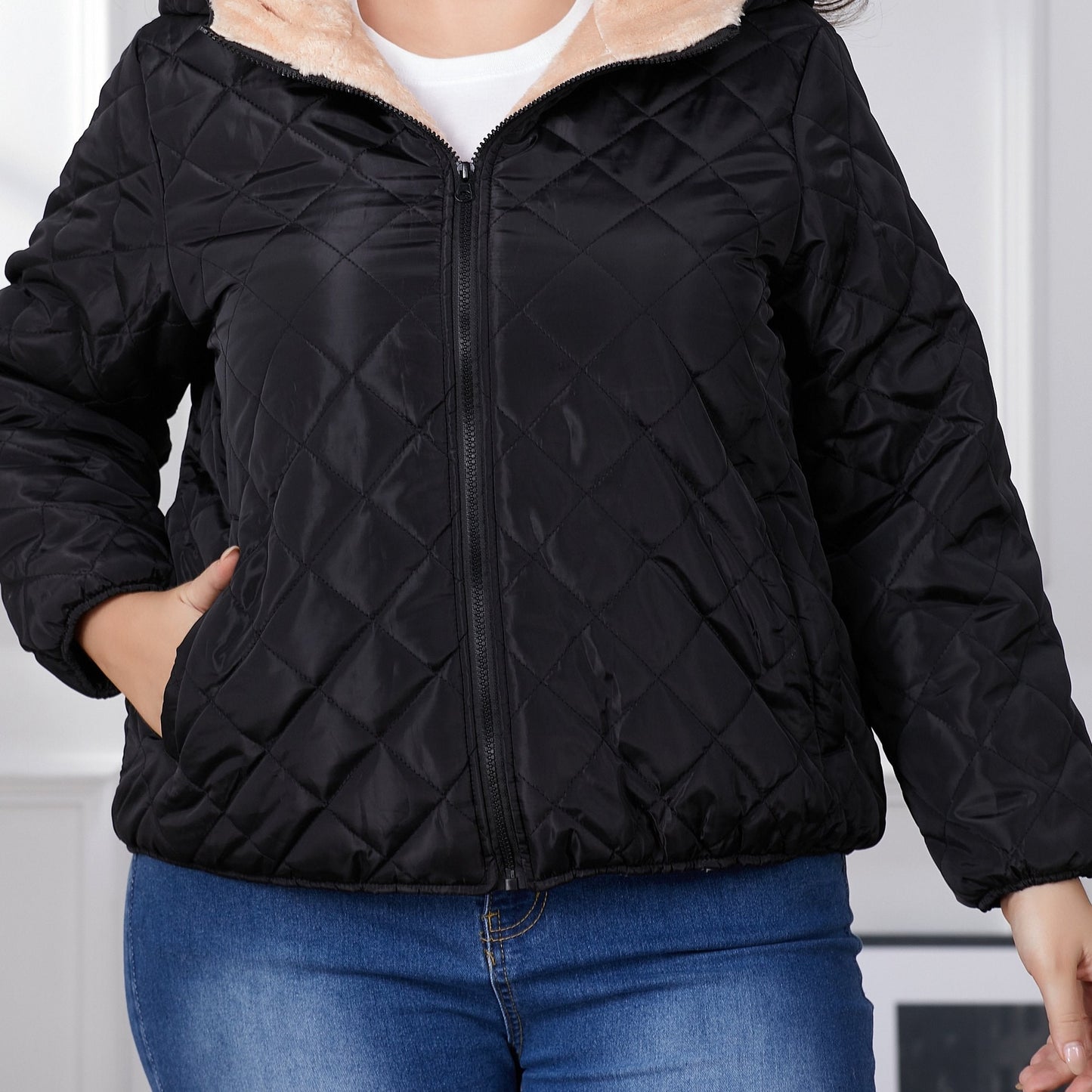 ModeGeist | Schwarze Jacke mit Langarm - Winter