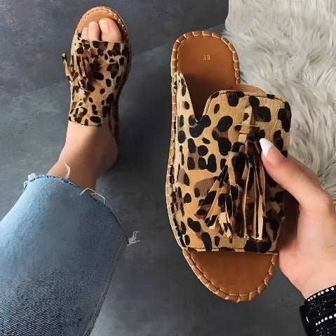 MODEGEIST Damen Pantoletten Geflochten Gepolsterte Sohle Slip-On