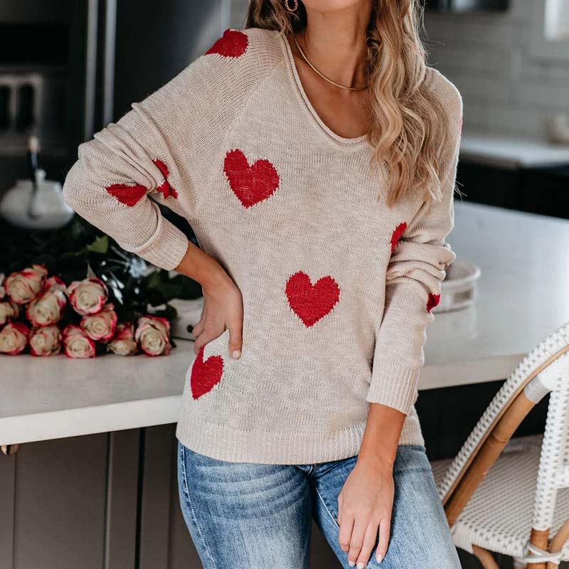 ModeGeist | Strickpullover Mit Herzmuster Für Damen