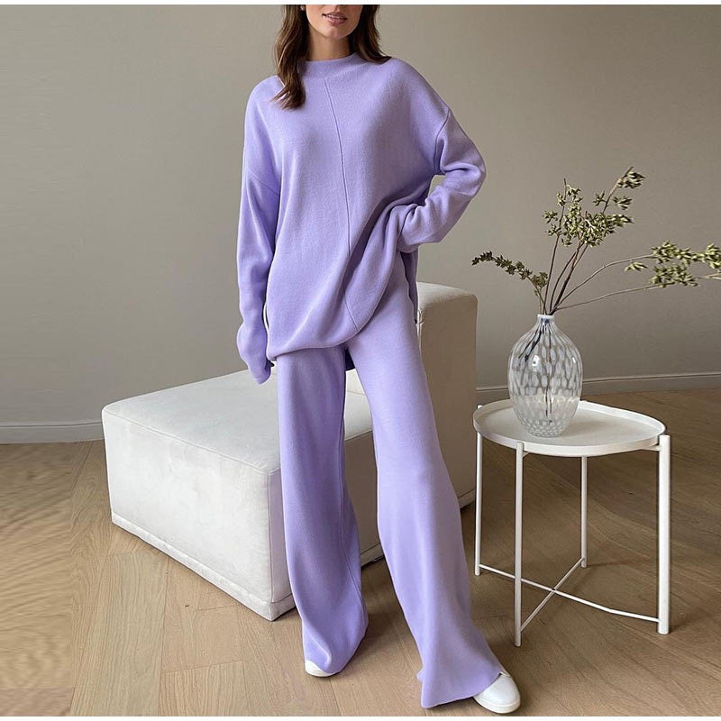 ModeGeist | Übergröße Damen Loungewear Satz mit Weitem Bein