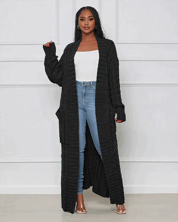 ModeGeist | Lässiger Langer Cardigan mit V-Ausschnitt