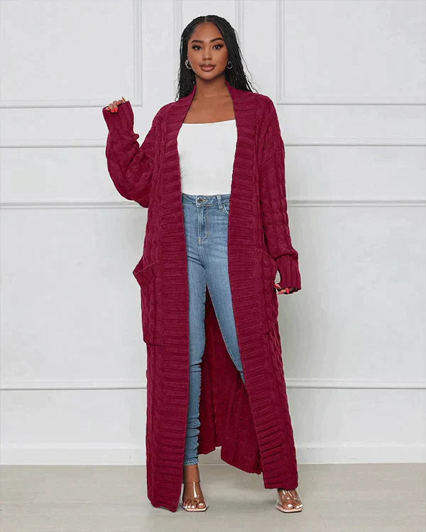 ModeGeist | Lässiger Langer Cardigan mit V-Ausschnitt