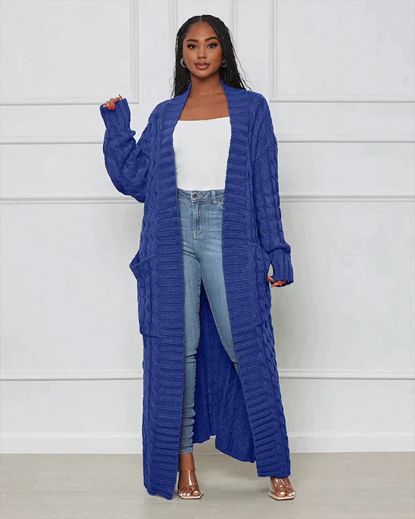 ModeGeist | Lässiger Langer Cardigan mit V-Ausschnitt