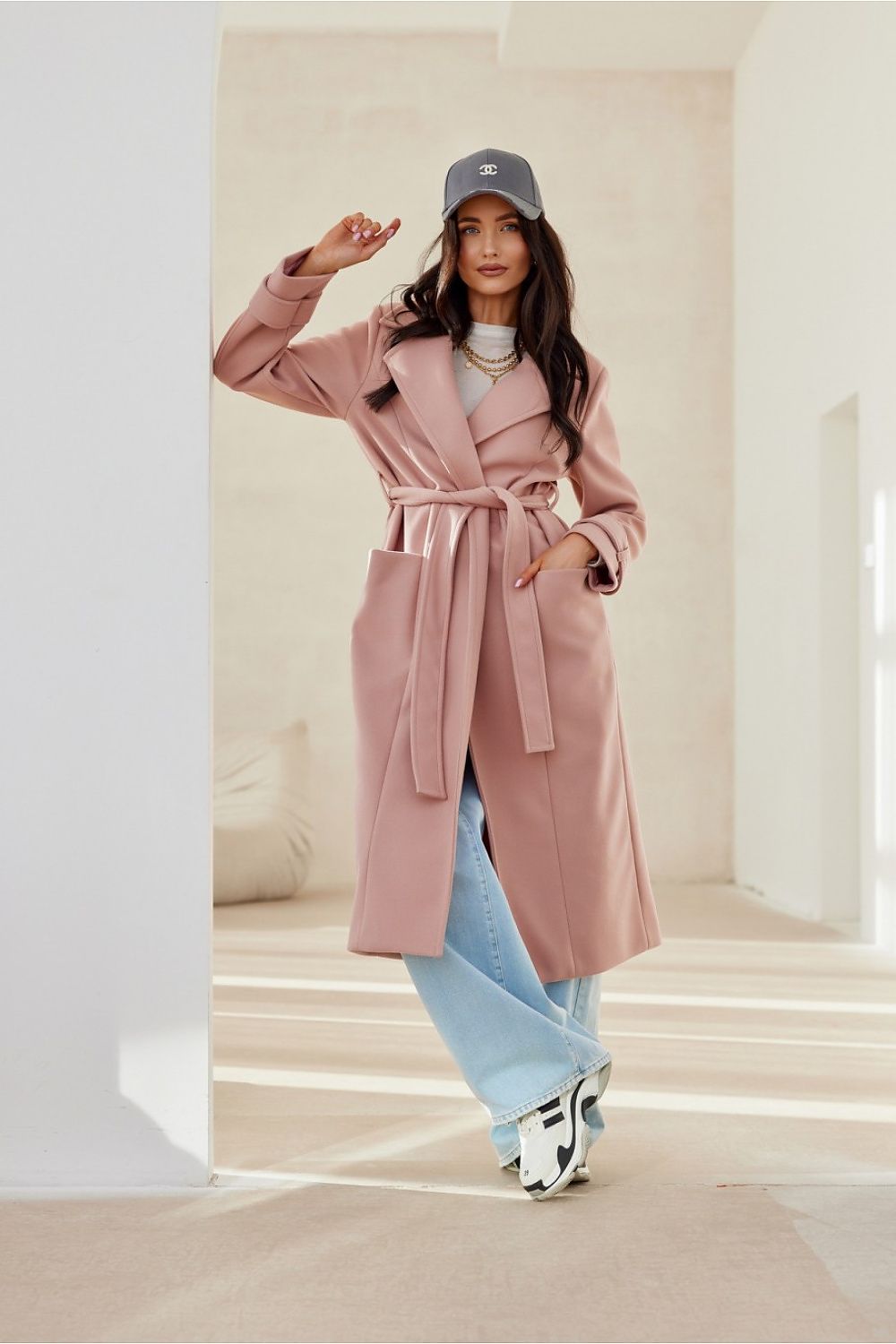 ModeGeist | Langarmkleid mit Gürtel für Frauen ideal für den Herbst und Winter