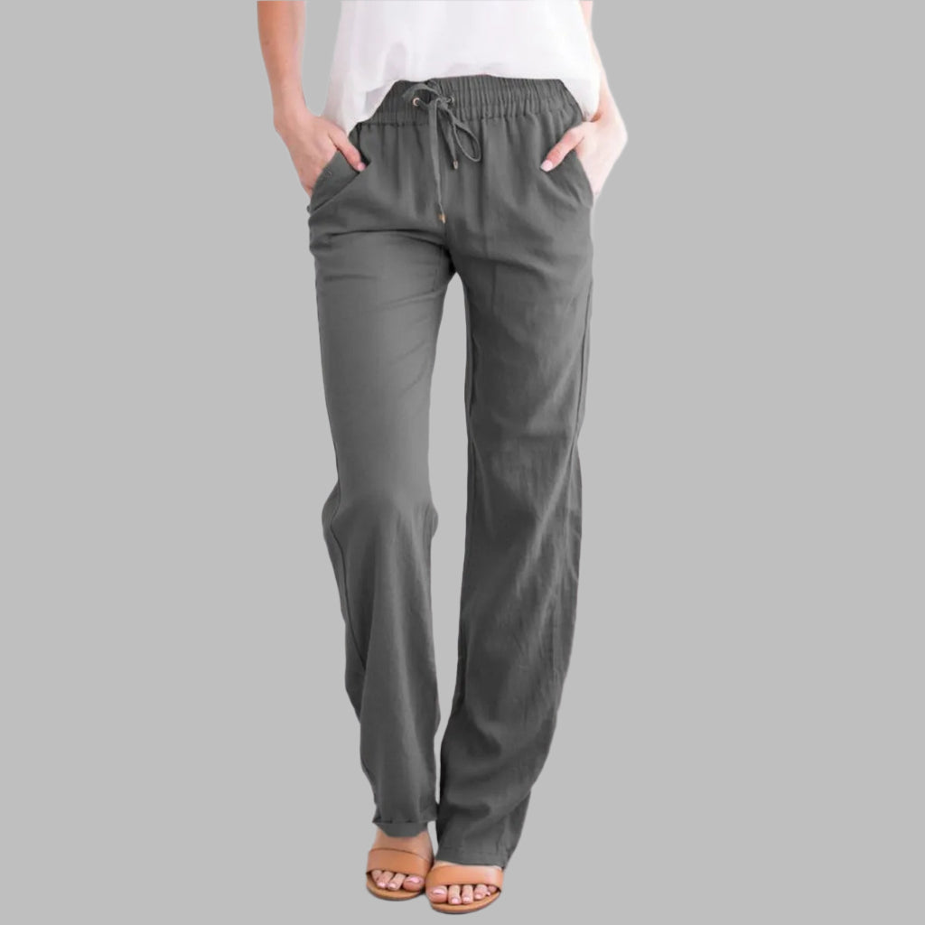 Leichte Damenhose aus Baumwolle und Leinen - Modell Mirja