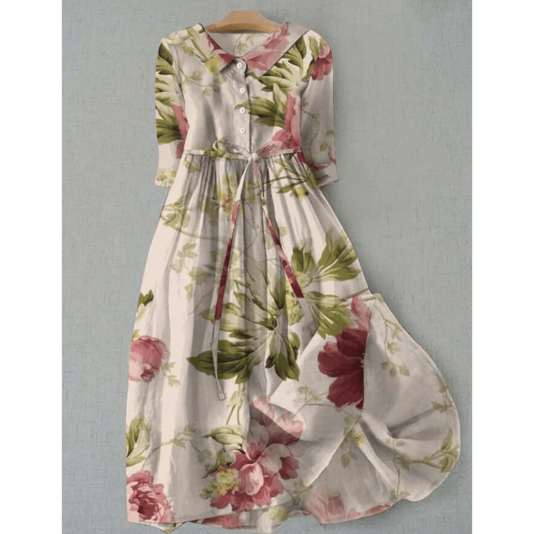 Maxikleid mit Blumenmuster von Lunherdis für den Sommer