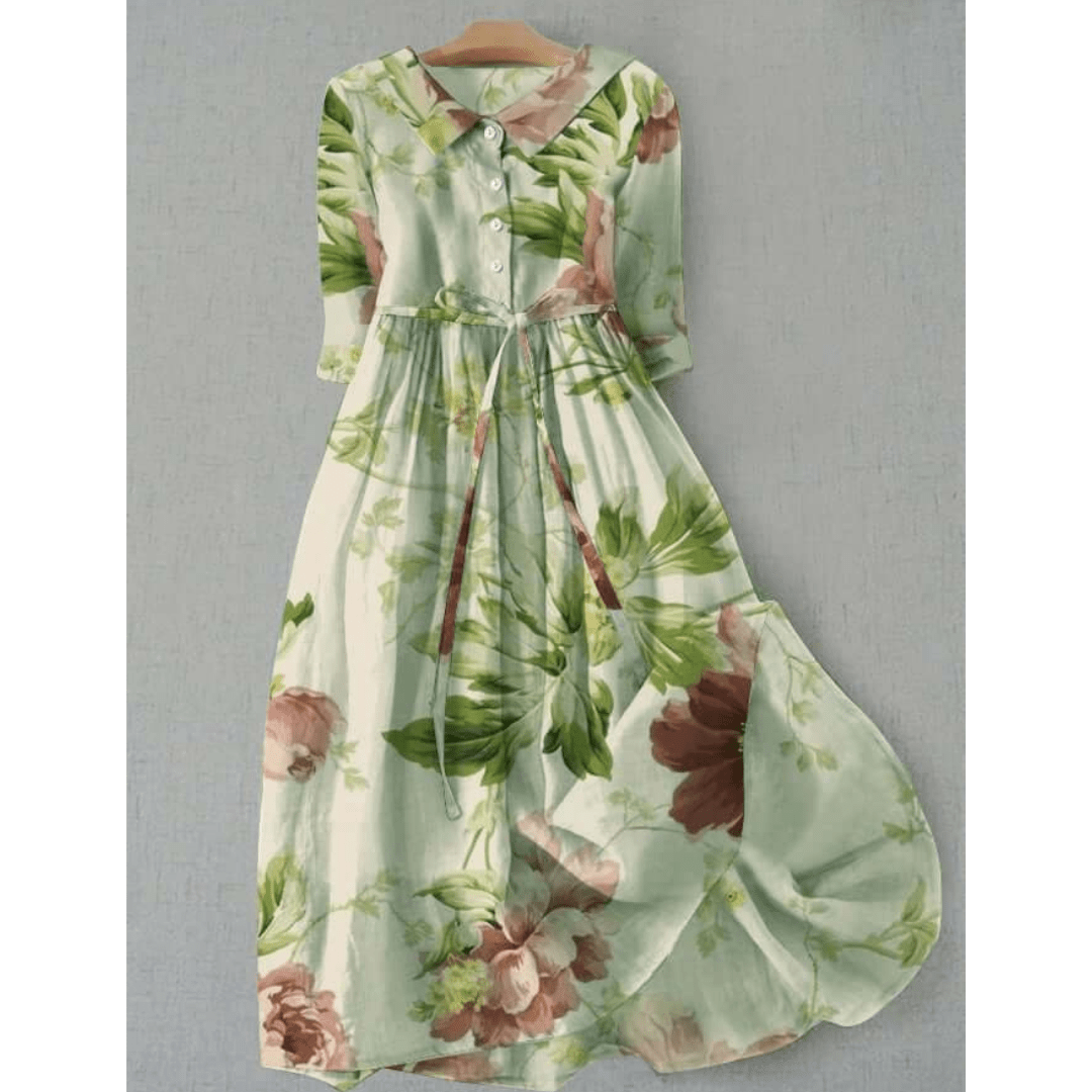Maxikleid mit Blumenmuster von Lunherdis für den Sommer