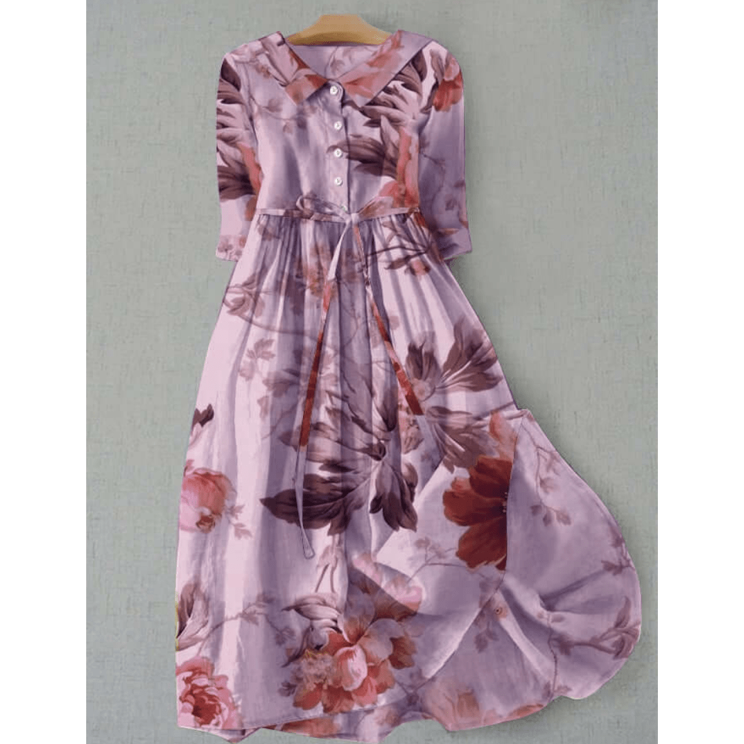 Maxikleid mit Blumenmuster von Lunherdis für den Sommer