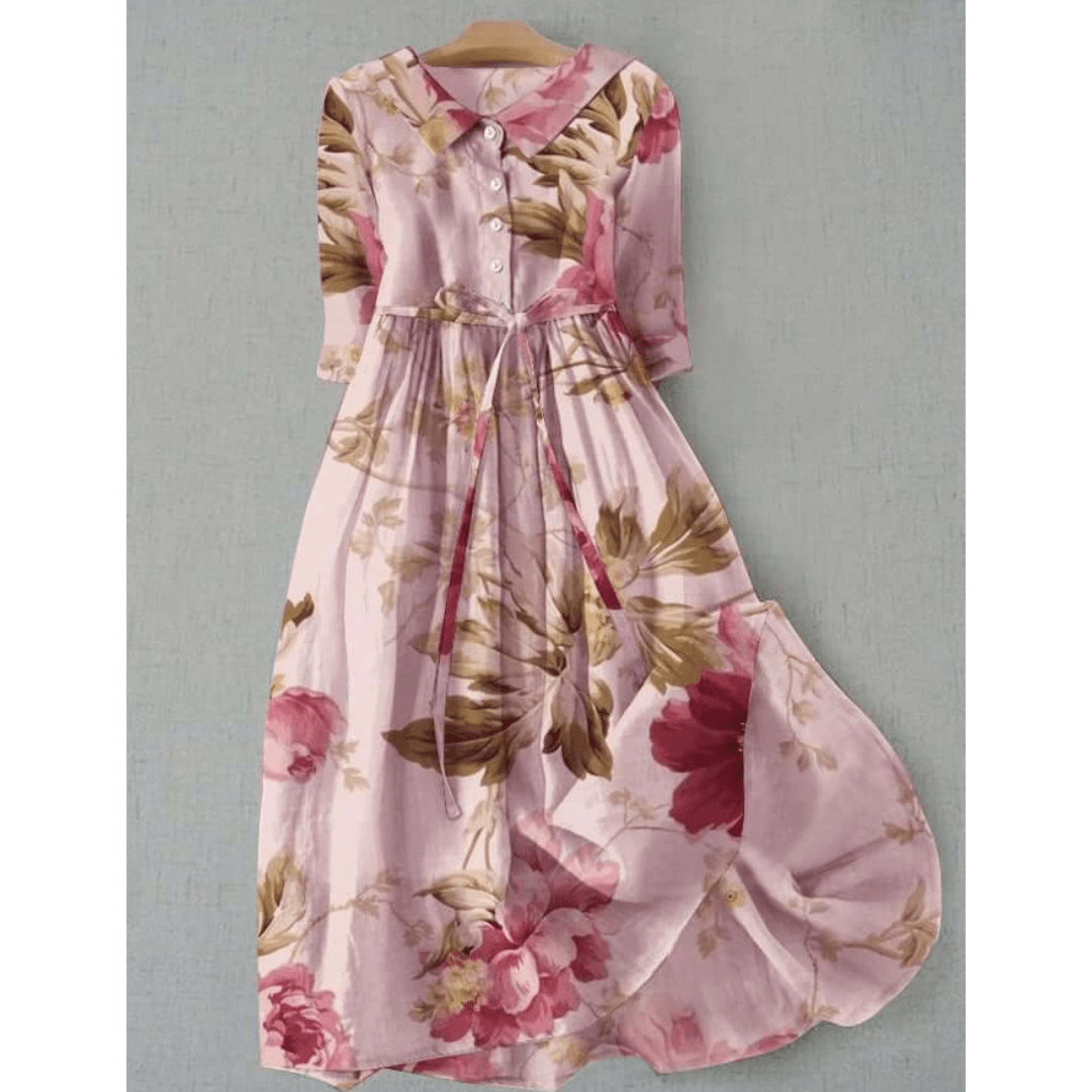 Maxikleid mit Blumenmuster von Lunherdis für den Sommer