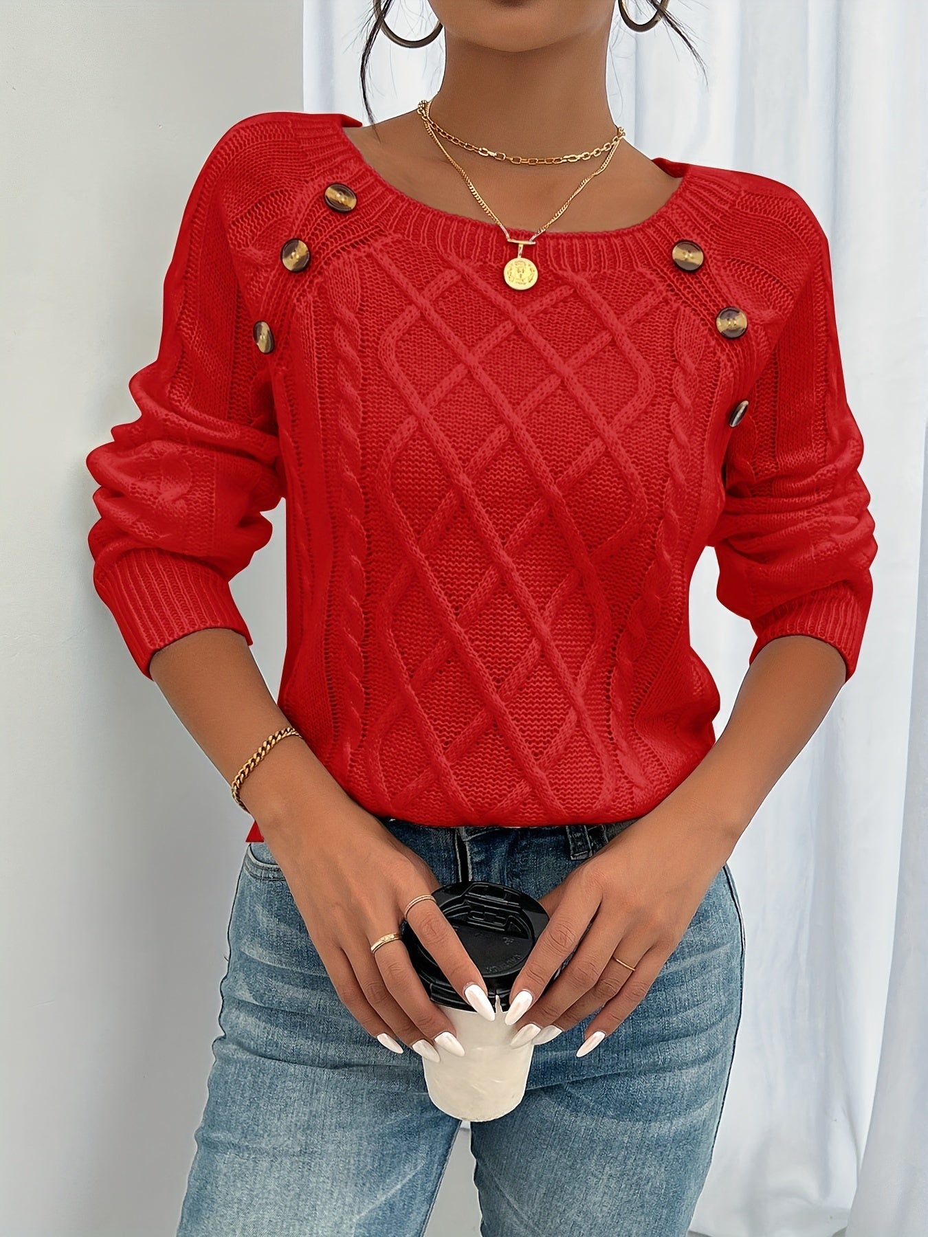 Luxuriöser, bequemer Strickpullover für den Winter – Modell Constanze