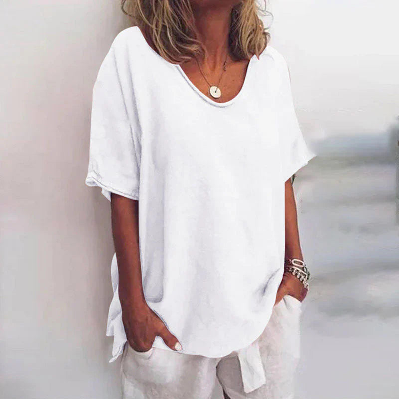 KATHIE: Lockeres T-Shirt mit Rundhalsausschnitt