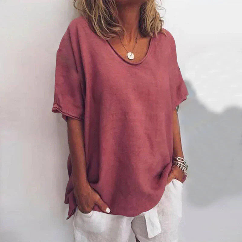 KATHIE: Lockeres T-Shirt mit Rundhalsausschnitt