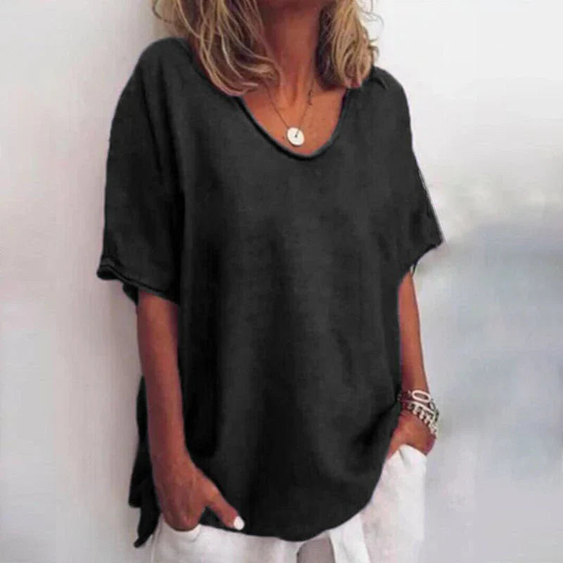 KATHIE: Lockeres T-Shirt mit Rundhalsausschnitt