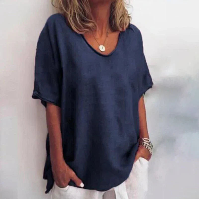 KATHIE: Lockeres T-Shirt mit Rundhalsausschnitt