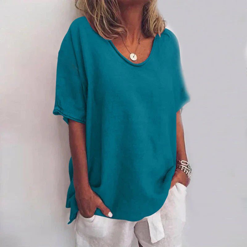 KATHIE: Lockeres T-Shirt mit Rundhalsausschnitt