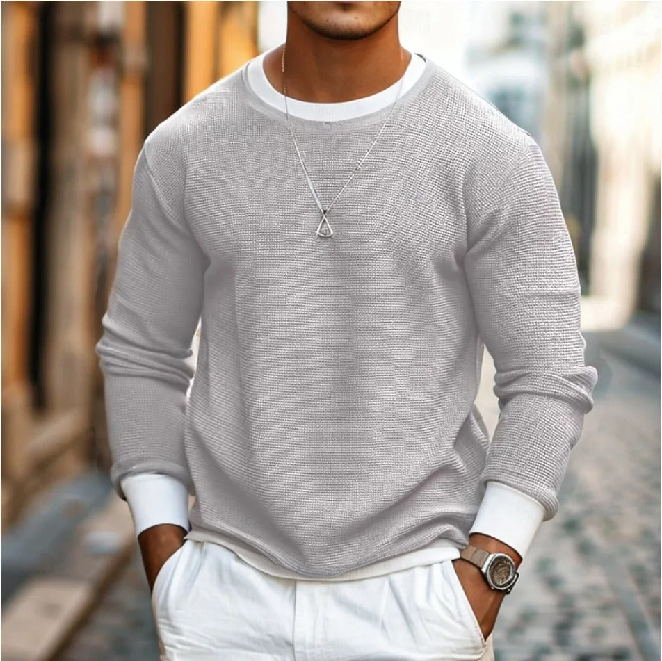 ModeGeist | Strukturierter Strickpullover Lange Ärmel Lässiger und Stilvolles Aussehen
