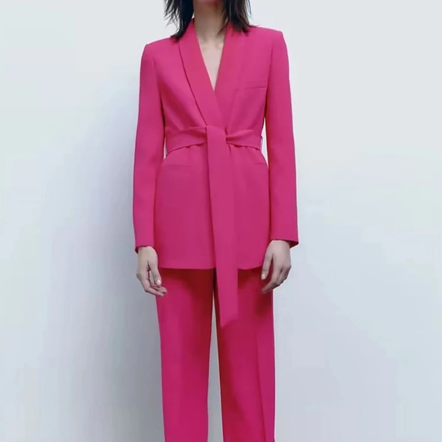 ModeGeist | Mehrfarben Hausbekleidungsstil Blazer und Hose Set