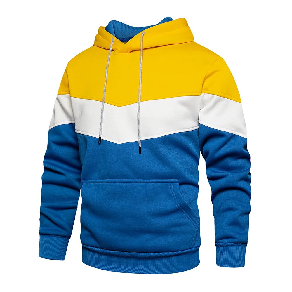 ModeGeist | Kontrastfarbiger Hoodie für Männer Baumwolle Stilvoll und Warm