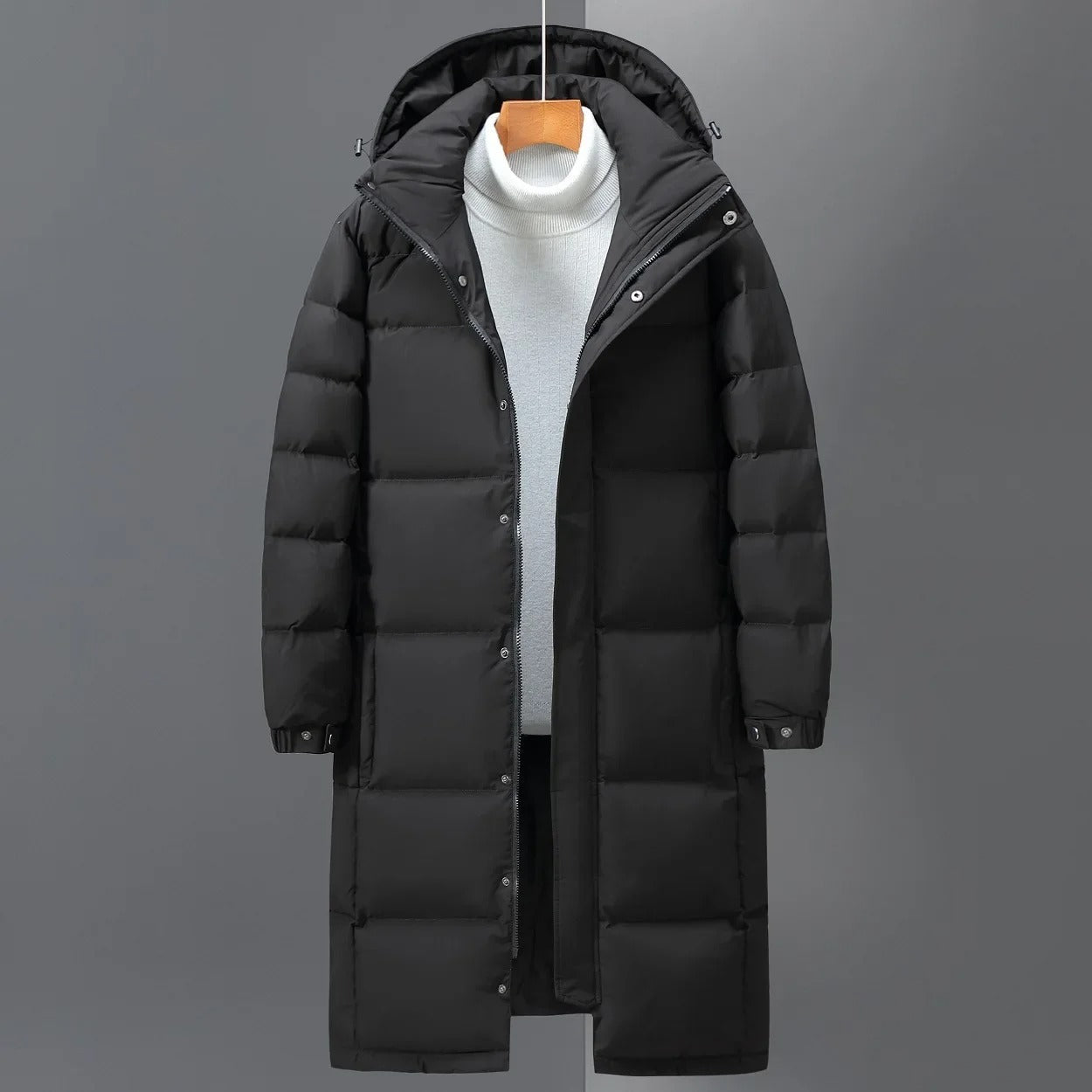 Lange, warme Winterjacke für Herren