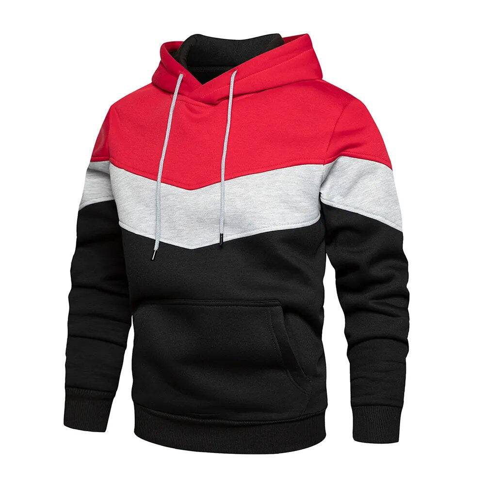 ModeGeist | Kontrastfarbiger Hoodie für Männer Baumwolle Stilvoll und Warm