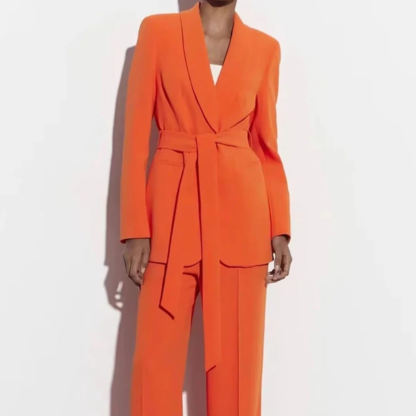 ModeGeist | Mehrfarben Hausbekleidungsstil Blazer und Hose Set