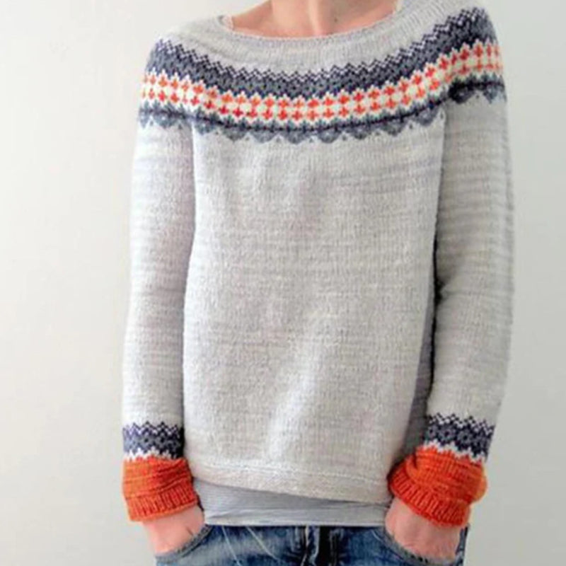 ModeGeist | Weinlese Winterpullover mit Muster