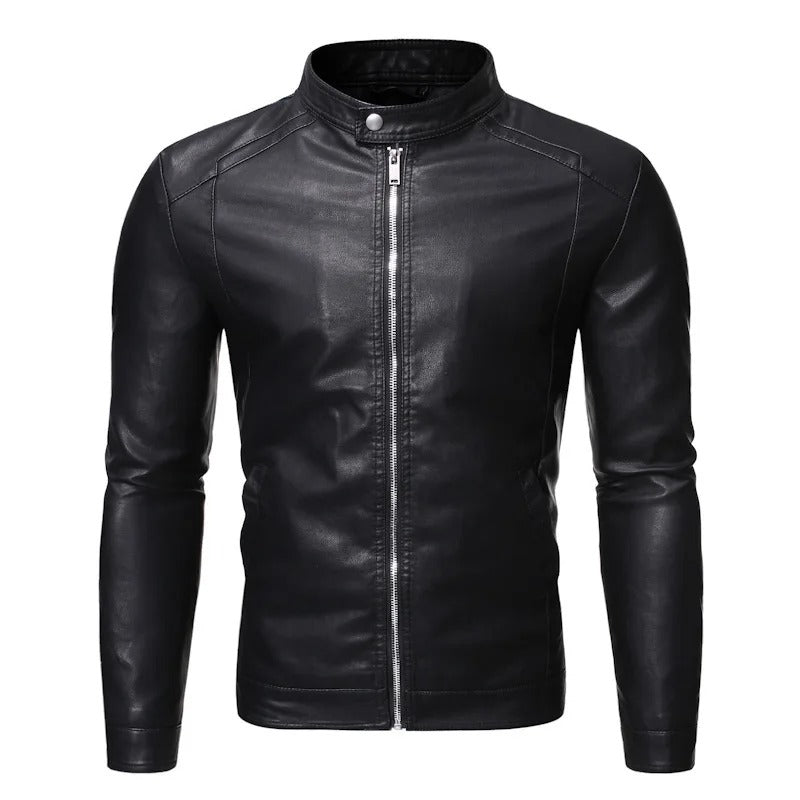 ModeGeist | Lederjacke mit Stehkragen