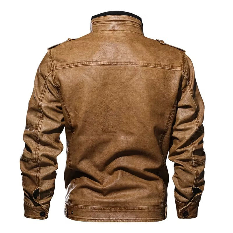Männer Winter Lederjacke