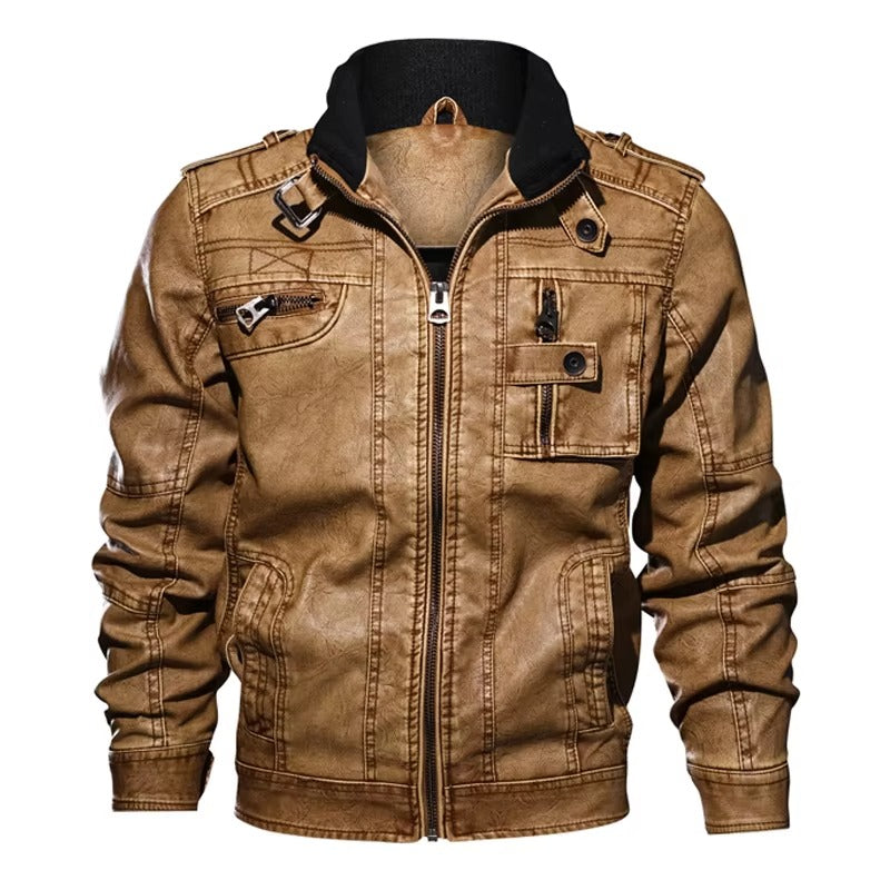 Männer Winter Lederjacke